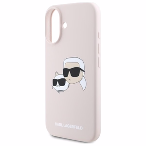 Karl Lagerfeld silikoninis dėklas telefonui Nauble Heads Print Magnetinis iPhone 16 - rožinis