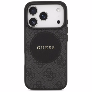 Guess 4G Circle Classic Logo Magnetinis dėklas telefonui iPhone 17 Pro - juodas