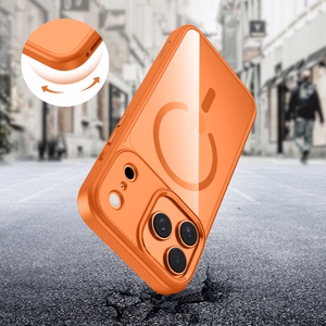 Tech-Protect MagMat MagSafe dėklas telefonui iPhone 17 Pro Max - skaidriai oranžinis