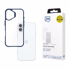 3mk Satin Armor Dėklas telefonui Mėlyna Apple iPhone 16 Plus - permatomas