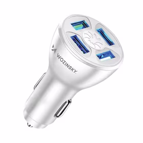 Wozinsky WCCAW 50W 4x USB-A QC automobilinis įkroviklis - baltas