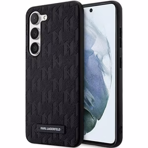 Karl Lagerfeld KLHCS23MSAKLHPK S23+ S916 жёсткий чехол чёрный/чёрный Saffiano Mono с металлическим логотипом