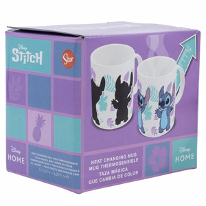Disney Stitch & Angel spalvą keičiantis keraminis puodelis dovanų dėžutėje, 325 ml
