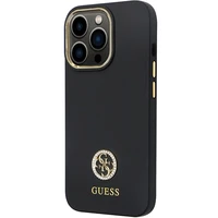 Guess GUHCP13LM4DGPK dėklas telefonui iPhone 13 Pro / 13 – juodas Silikoninis Logo Strass 4G
