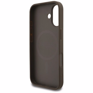 GUESS dėklas telefonui IPHONE 17, suderinamas su MagSafe GUHMP17SG4GFRW (PU 4G Ring Classic Logo) rudas