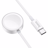 Belaidis įkroviklis Hoco 2,5W USB C suderinamas su Apple Watch ir Samsung Watch CW59 baltas
