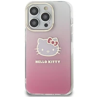 Hello Kitty IML gradiento elektropinis katės galvos dėklas telefonui iPhone 14 Pro - rožinis