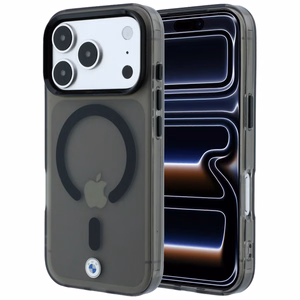 BMW Sign Frosted IML & MetalL Logo MagSafe dėklas, skirtas iPhone 17 Pro Max / 18 Pro Max – juodas