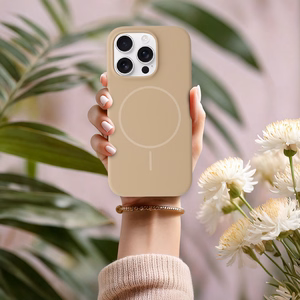 Magnetinis plonas silikoninis dėklas telefonui Iphone 16e (m) - rudas