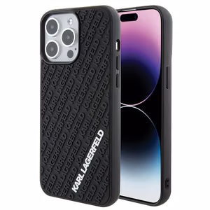 Karl Lagerfeld 3D Rubber Multi Logo чехол для iPhone 15 Pro Max - чёрный