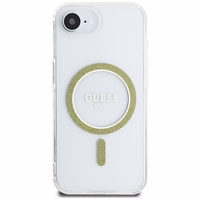 Guess IML Glitter Circle Magnetinis dėklas telefonui iPhone 16e - skaidrus