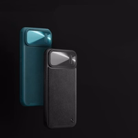 Nillkin CamShield Leather S dėklas iPhone 14 dėklas su kameros dangteliu juodas