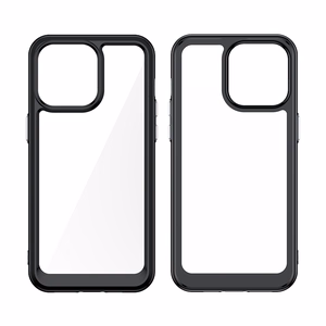 iPhone 15 Pro Max Outer Space sustiprintas dėklas su lanksčiu rėmeliu - mėlynas
