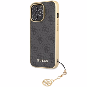 Guess 4G Charms Collection dėklas iPhone 14 Pro - pilkas
