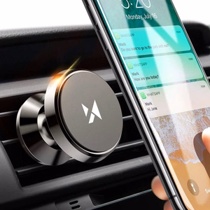 Automobilinis universalus telefono laikiklis Wozinsky WMH-04 tvirtinamas ant ventiliacijos grotelių, magnetinis, juodas