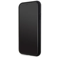 Guess GUHCN61HG4SGK dėklas iPhone 11 / Xr - juodas blizgus užrašas Didelis 4G