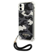 Guess GUHCN61KSARBK iPhone 11 6.1" / Xr juodas/juodas kietas dėklas Camo kolekcija