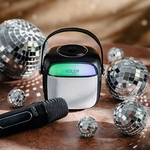 Adler AD 1199 karaokės garsiakalbis su mikrofonu, SD/USB/AUX/Bluetooth, juodas