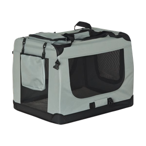 Foldable pet carrier bag, size XL, 82 x 58 x 58 cm, grey, REBEL ANIMALS
