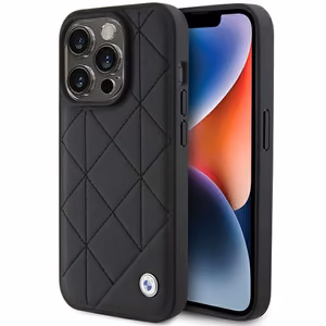 BMW odinis dygsniuotas dėklas telefonui iPhone 15 Pro Max - juodas