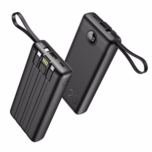 VEGER Išorinė baterija 20000 mAh su įmontuotu kabeliu Micro USB / Type C / Lightning C20 (W2047 / W2059) juoda