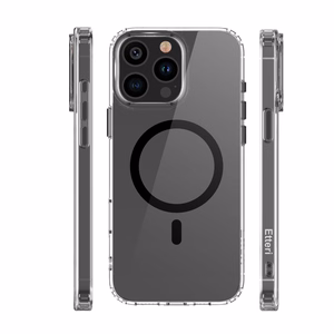 Etteri Spalvotas Magnetinis dėklas telefonui iPhone 12 / 12 Pro 6,1" juodas