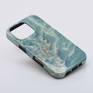 FORCELL F-PROTECT Mirage, karinio lygio dėklas su MagSafe, suderinamas su IPHONE 15 PRO MAX žalias marmuras
