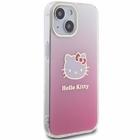 Hello Kitty IML Gradient Electrop Kitty Head dėklas telefonui iPhone 15 - rožinis