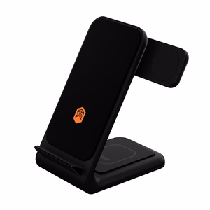 STM ChargeTree Swing 3-in-1 įkrovimo stotelė telefonui, AirPods ir Apple Watch, juoda