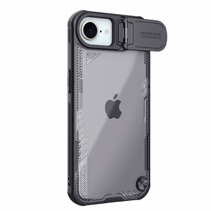 Nillkin Iceblade Prop dėklas telefonui su objektyvo dangteliu ir stovu iPhone 16e - juodas