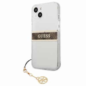 Guess GUHCP13SKB4GBR iPhone 13 mini 5.4" прозрачный жёсткий чехол 4G Brown Strap Charm