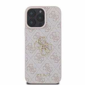 Guess 4G Didelio Logotipo dėklas iPhone 16 Pro Max - rožinė
