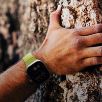 UNIQ dirželis Stride Apple Watch Series 1/2/3/4/5/6/7/8/9/SE/SE2/Ultra/Ultra 2 42/44/45/49mm FKM guminis oranžinis