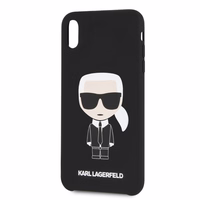 Karl Lagerfeld KLHCI65SLFKBK iPhone XsMax kietasis dėklas juodas/black Silicone Iconic