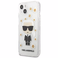 Karl Lagerfeld Flower Ikonik Karl dėklas telefonui iPhone 13 mini - skaidrus