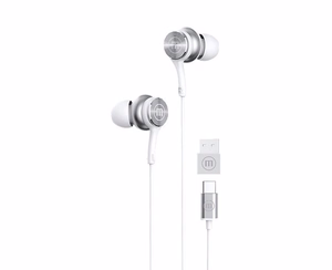 Maxell XC1 USB-C Проводные наушники с адаптером USB-A белые