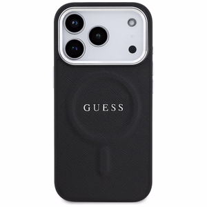 Guess Classic Logo Magnetinis dėklas telefonui iPhone 17 Pro - juodas