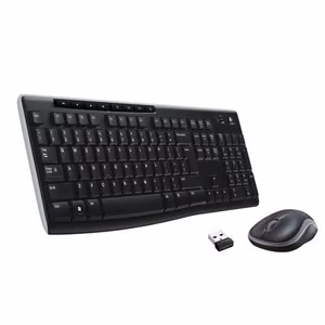 Belaidis QWERTY klaviatūros ir pelės rinkinys Logitech MK270, juodas