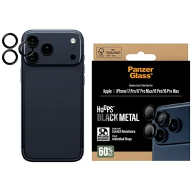 PanzerGlass Hoops grūdintas stiklas lęšių apsauginis stiklas iPhone 17 Pro / 17 Pro Max / 16 Pro / 16 Pro Max Juodas