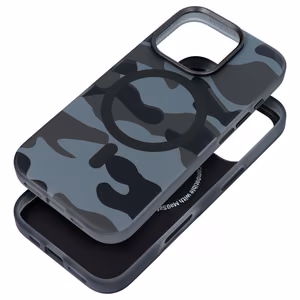 Dėklas telefonui FORCELL F-PROTECT su dviejų sluoksnių 4D technologija, militarinio kritimo testo suderinamas su MagSafe skirtas IPHONE 16 PLUS juodas kamufliažas