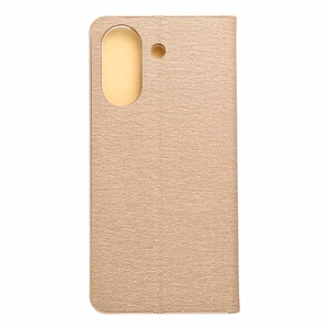LUNA Book Gold dėklas telefonui Xiaomi Redmi 13C / POCO C65 auksinis