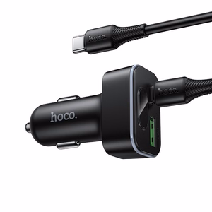 Car charger Hoco USB A + USB C PD QC3.0 48W + cable USB C to C Z63B black