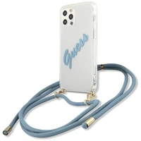 Guess GUHCP12LCRTVSBL iPhone 12 Pro Max 6.7" mėlyna/mėlyna kietas dėklas Script Vintage