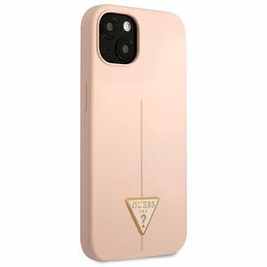 Guess GUHCP13MSLTGP iPhone 13 6.1" rožinis kietas dėklas silikoninis trikampis