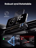 Automobilinis laikiklis-įkroviklis Ugreen W708 MagSafe 15W (35970) juodas