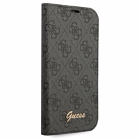 Dėklas telefonui Guess GUBKP14LHG4SHK iPhone 14 Pro 6.1" - juodas / juodasis logotipas 4G Vintage Gold Logo