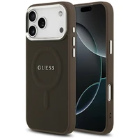 Guess klasikinio logotipo magnetinis dėklas, skirtas iPhone 17 Pro – rudas