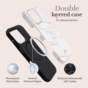 MIO White Marble Magsafe Dėklas iPhone 17