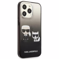 Karl Lagerfeld Gradient Ikonik Karl&Choupette dėklas iPhone 13 Pro / iPhone 13 – juodas