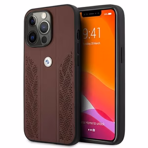 BMW odinis lenktas perforuotas dėklas iPhone 13 Pro / iPhone 13 - raudonas